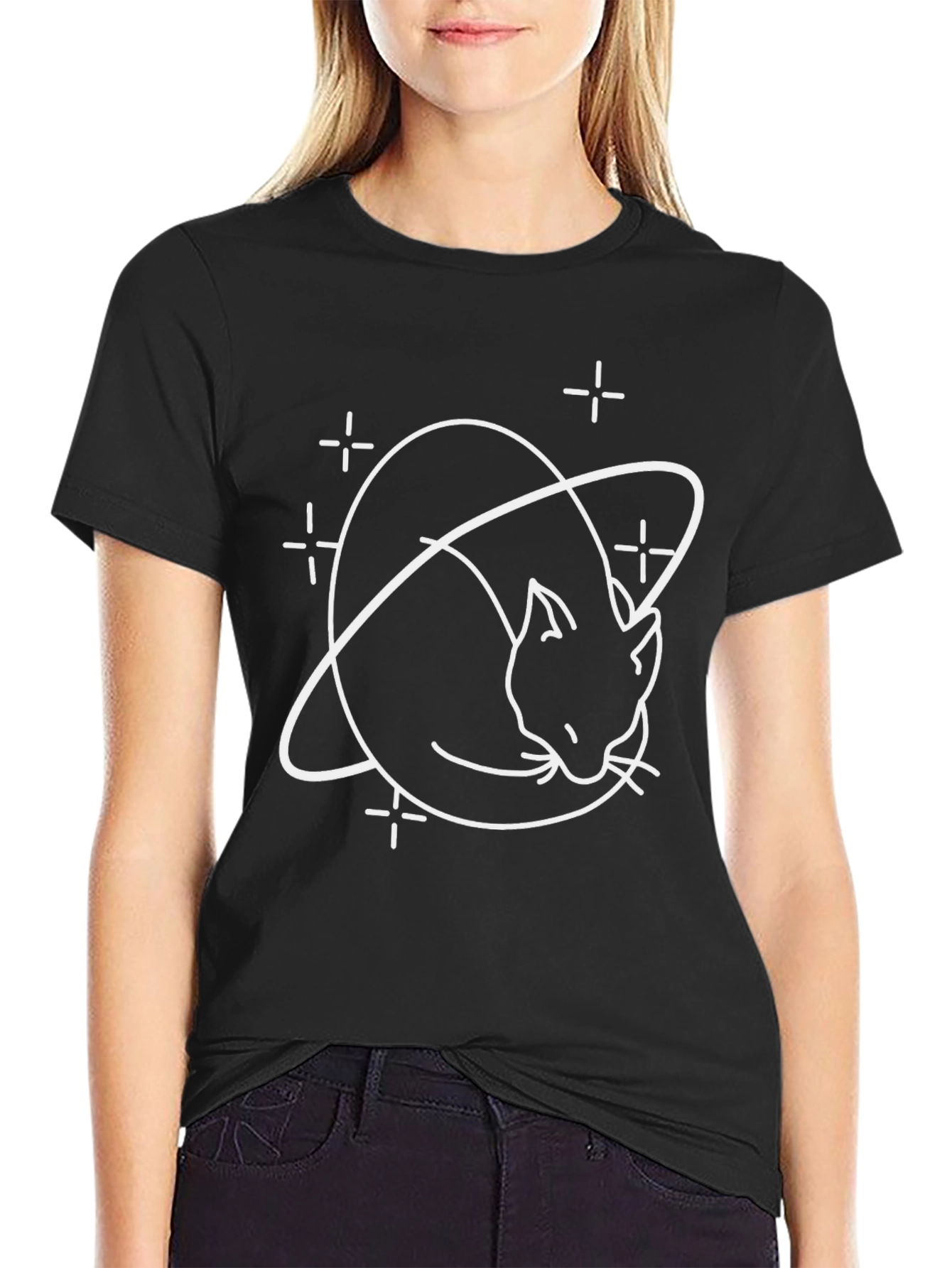 Cosmic Cat Black T-Shirt