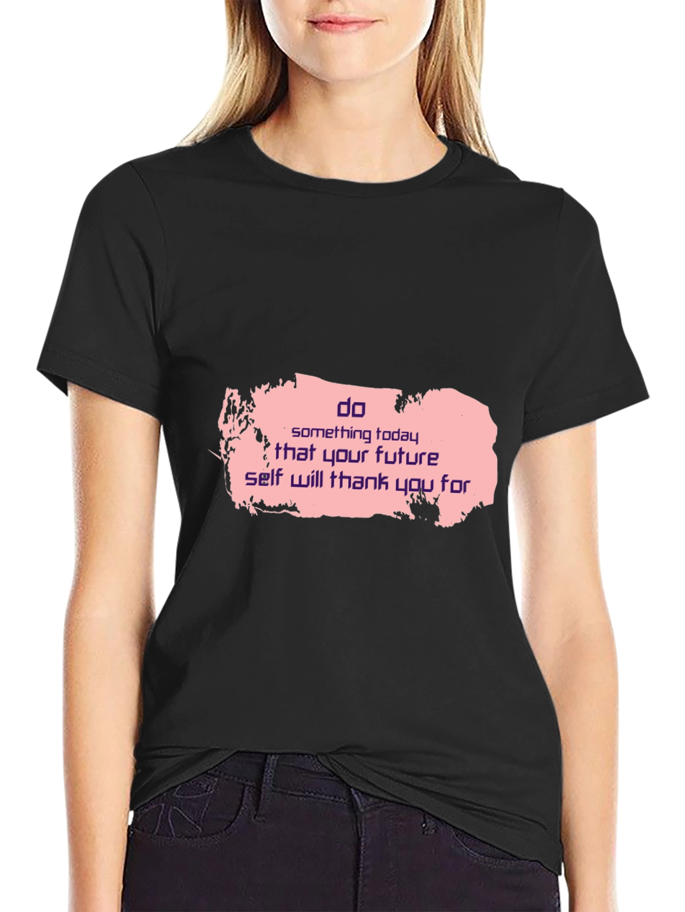 Motivational Black T-Shirt: Do Something Today Design