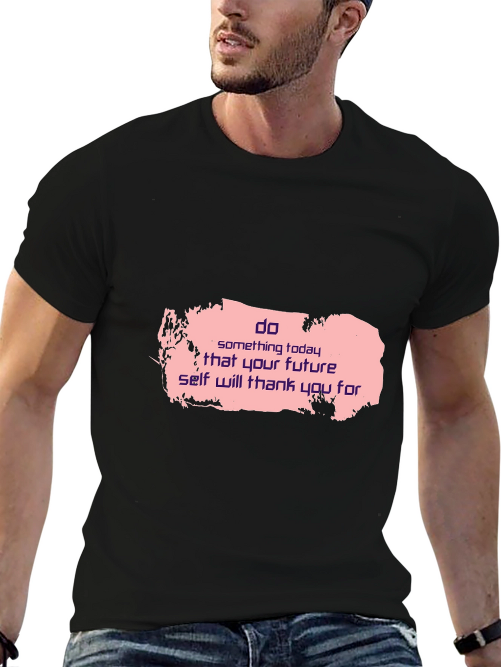 Motivational Black T-Shirt: Do Something Today Design