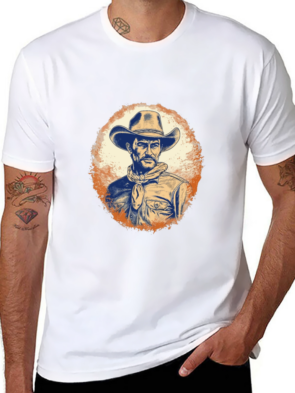 Cowboy Graphic Tee - Western Style Black T-Shirt