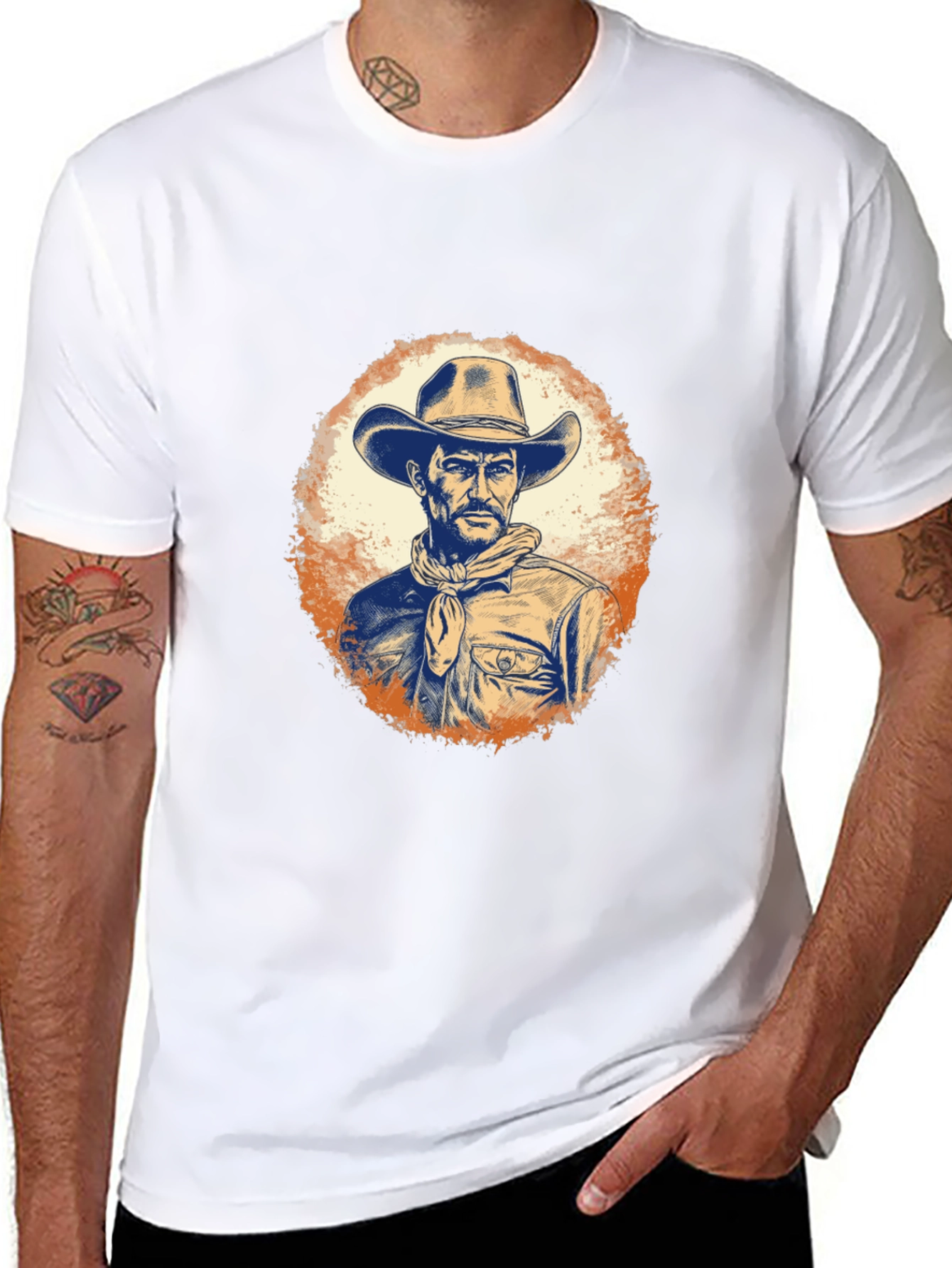 Cowboy Graphic Tee - Western Style Black T-Shirt