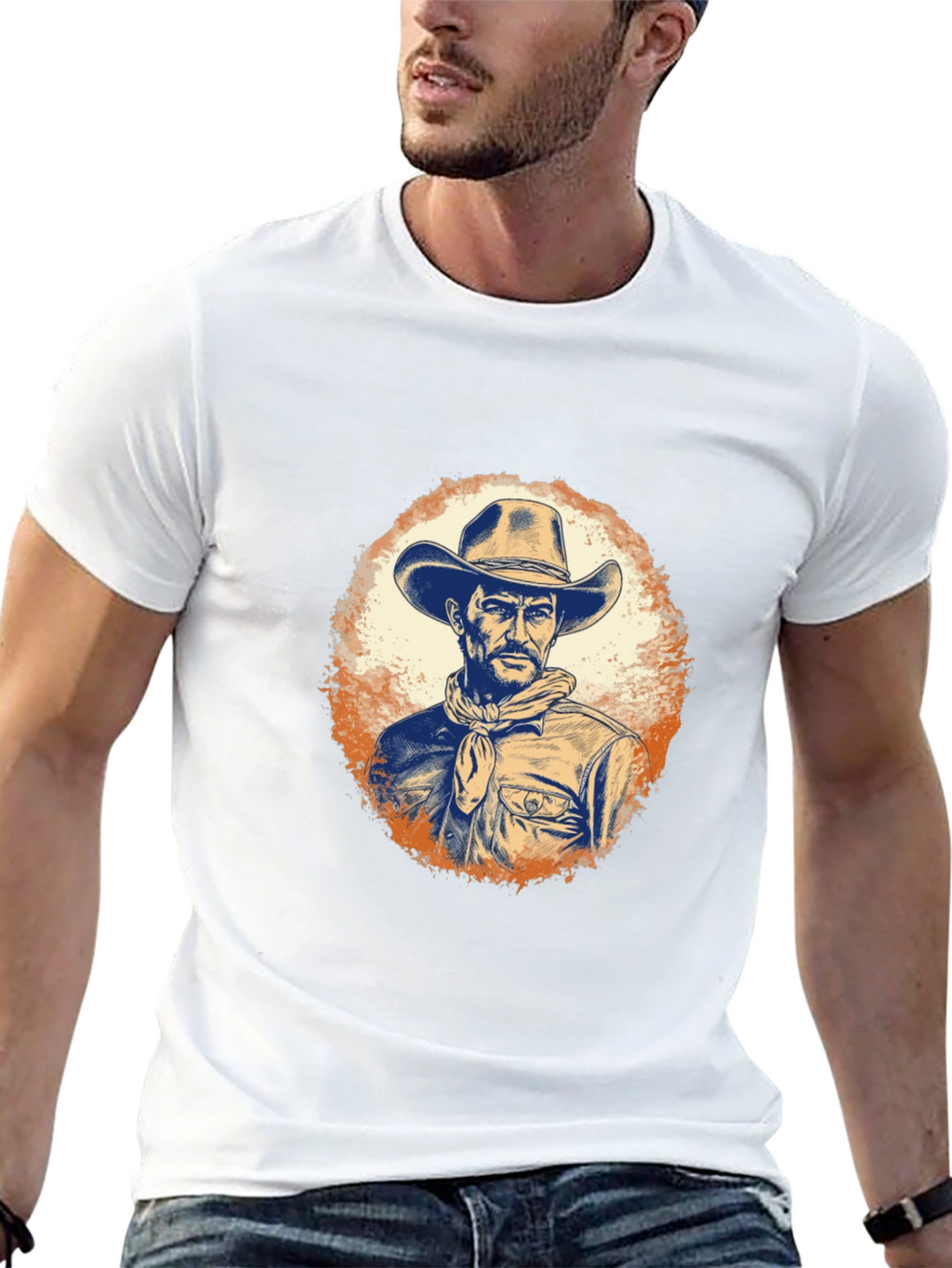Cowboy Graphic Tee - Western Style Black T-Shirt
