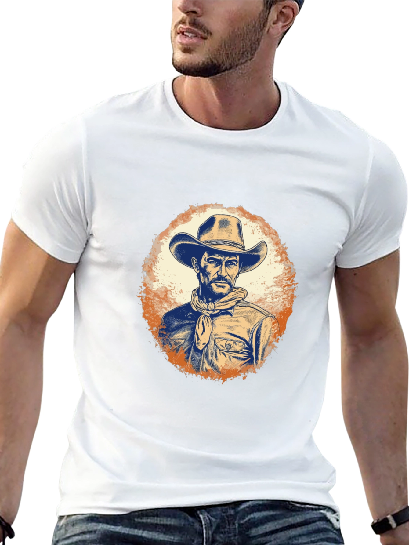 Cowboy Graphic Tee - Western Style Black T-Shirt