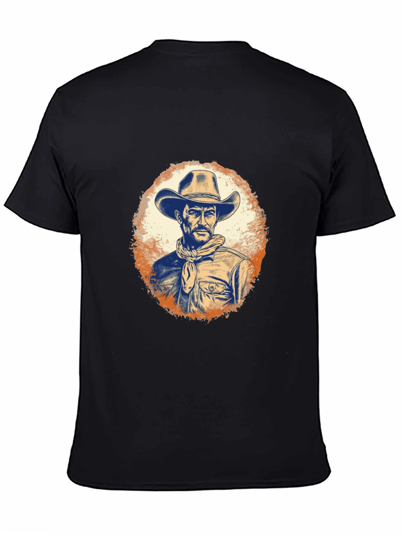 Cowboy Graphic Tee - Western Style Black T-Shirt