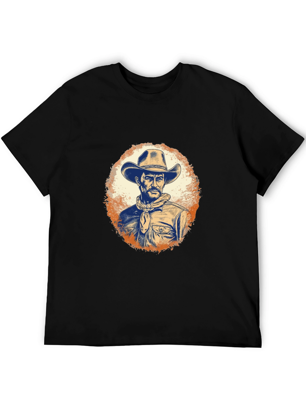Cowboy Graphic Tee - Western Style Black T-Shirt