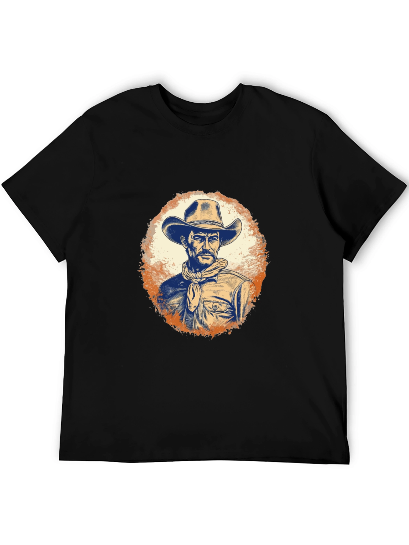 Cowboy Graphic Tee - Western Style Black T-Shirt