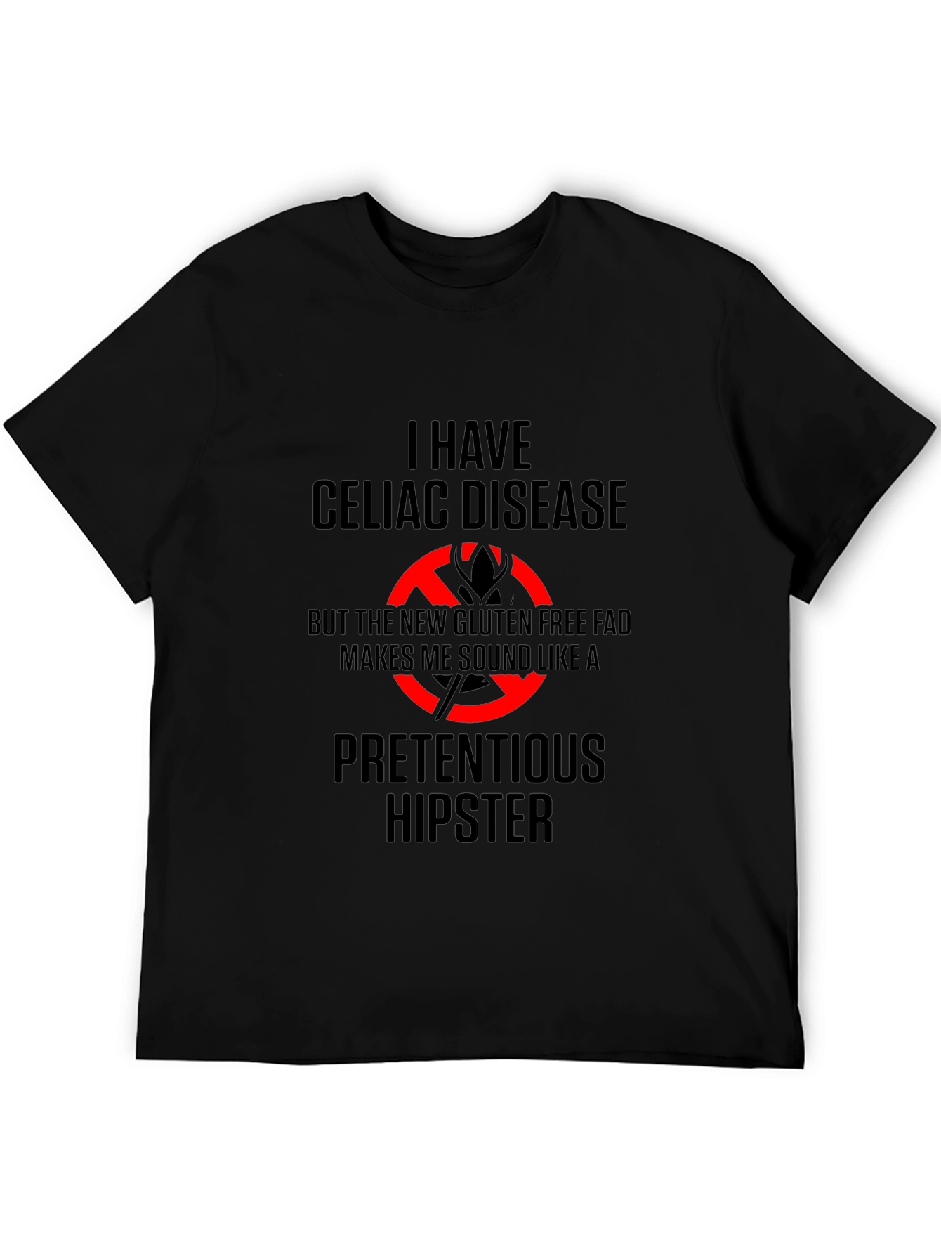 Celiac Disease Hipster T-Shirt - Gluten Free Humor Tee
