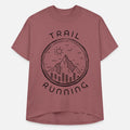 Trail running mountains man and woman