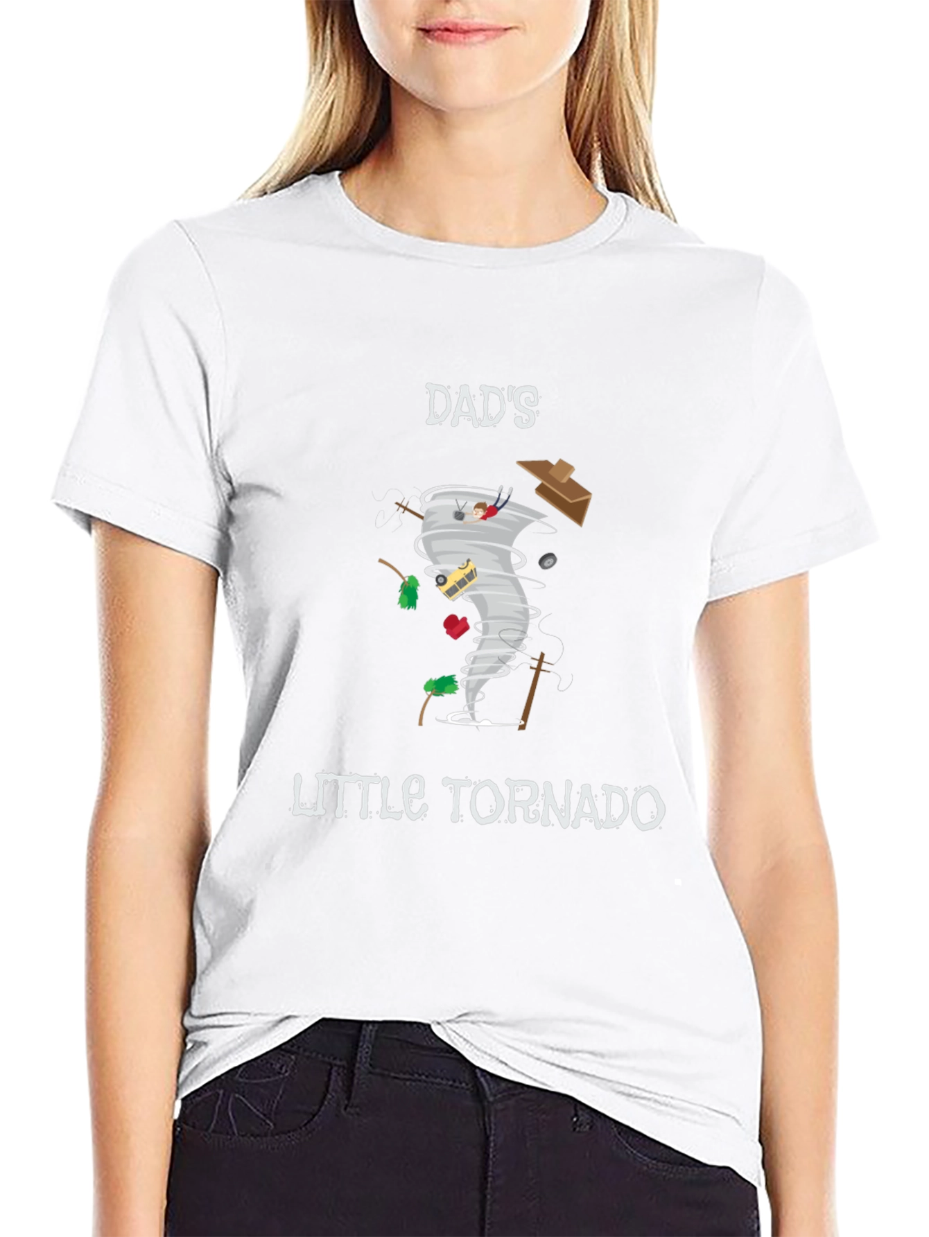 Dads Little Tornado Novelty Graphic T-Shirt
