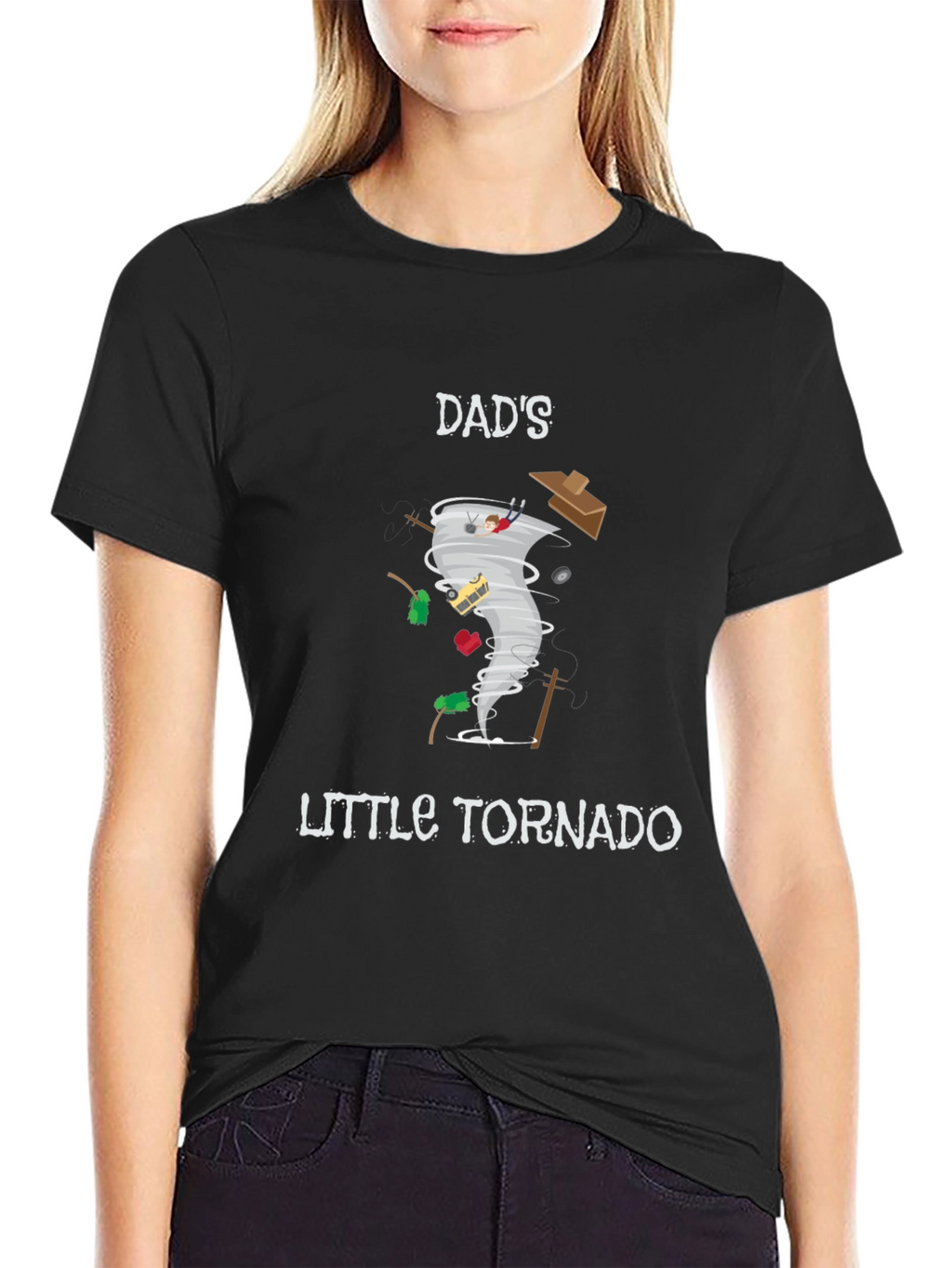 Dads Little Tornado Novelty Graphic T-Shirt