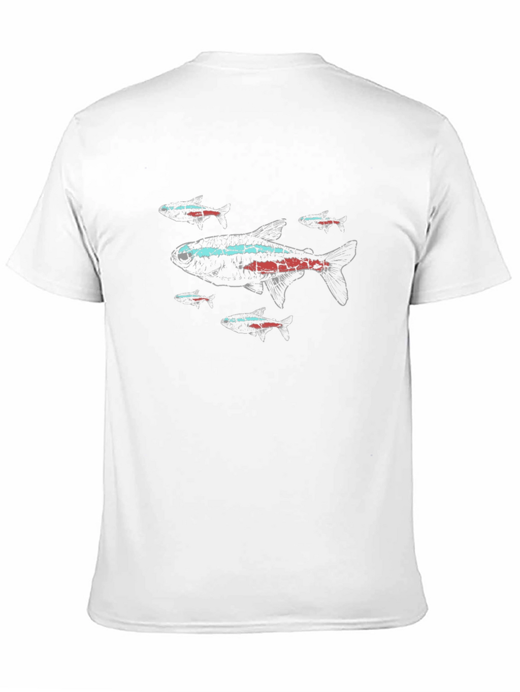 Neon Tetra Fish Graphic Black T-Shirt