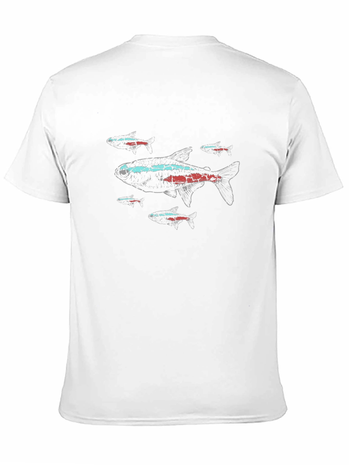 Neon Tetra Fish Graphic Black T-Shirt