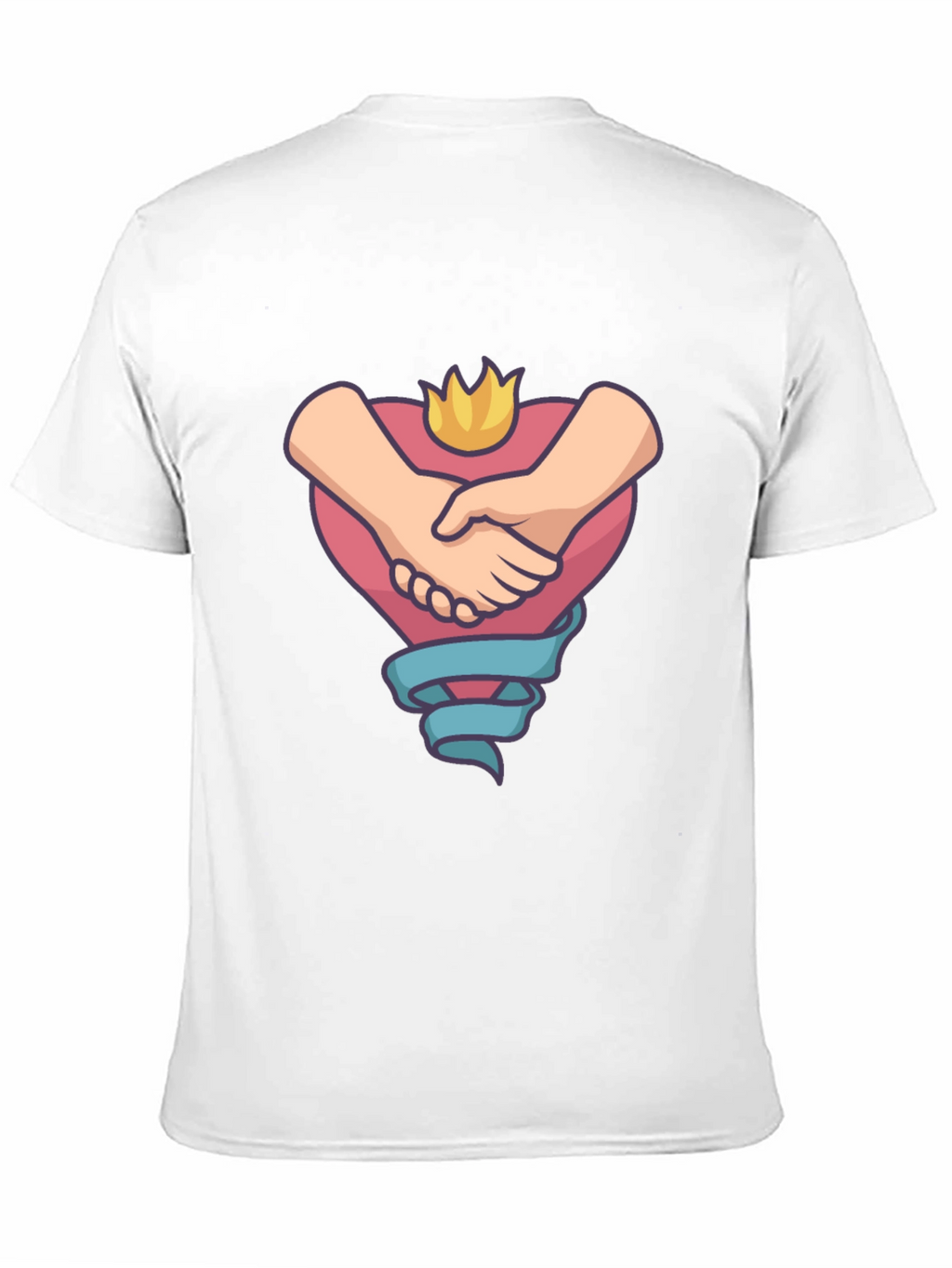 Heartfelt Handshake Graphic Tee - Black Casual Shirt