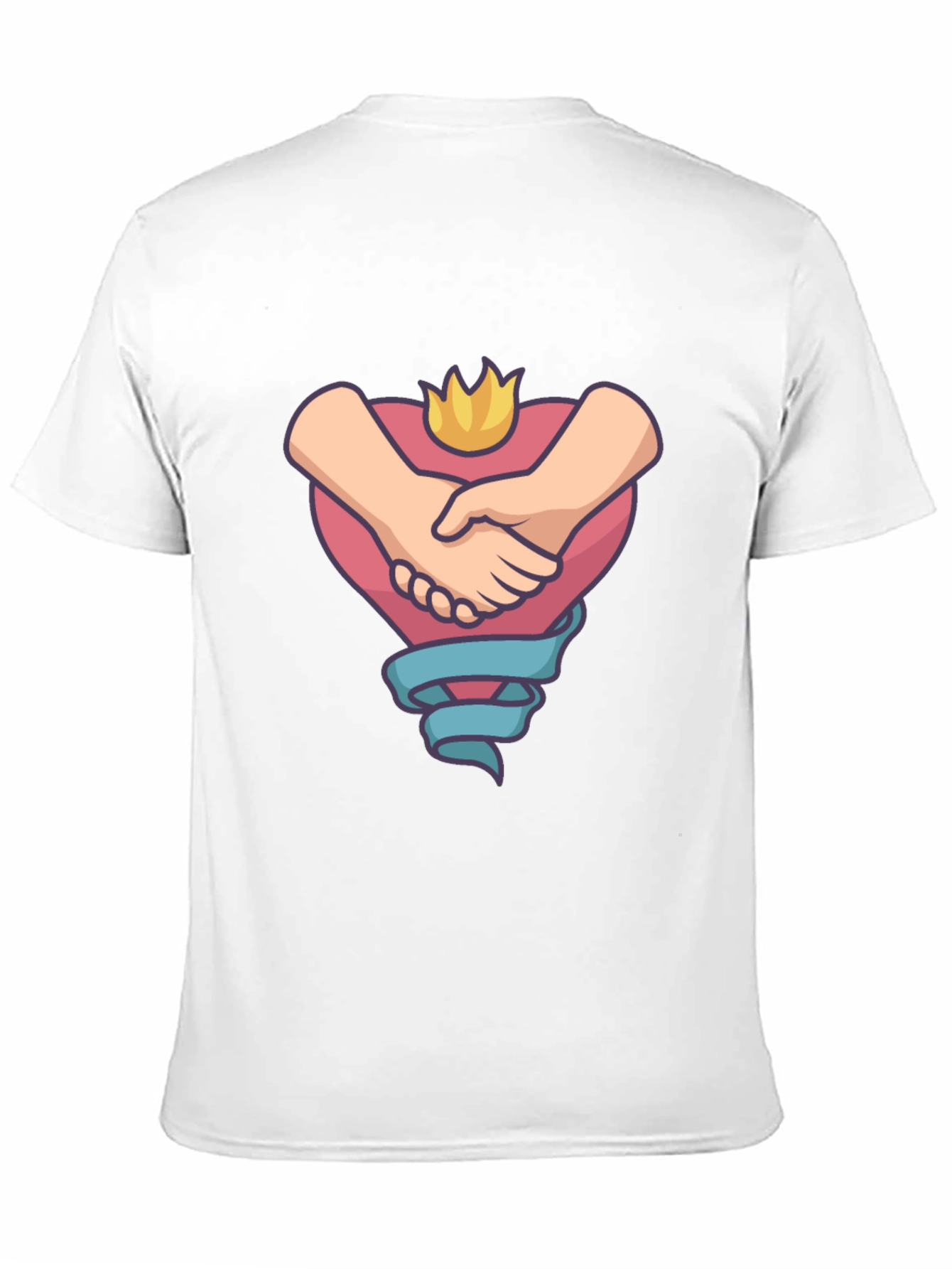 Heartfelt Handshake Graphic Tee - Black Casual Shirt