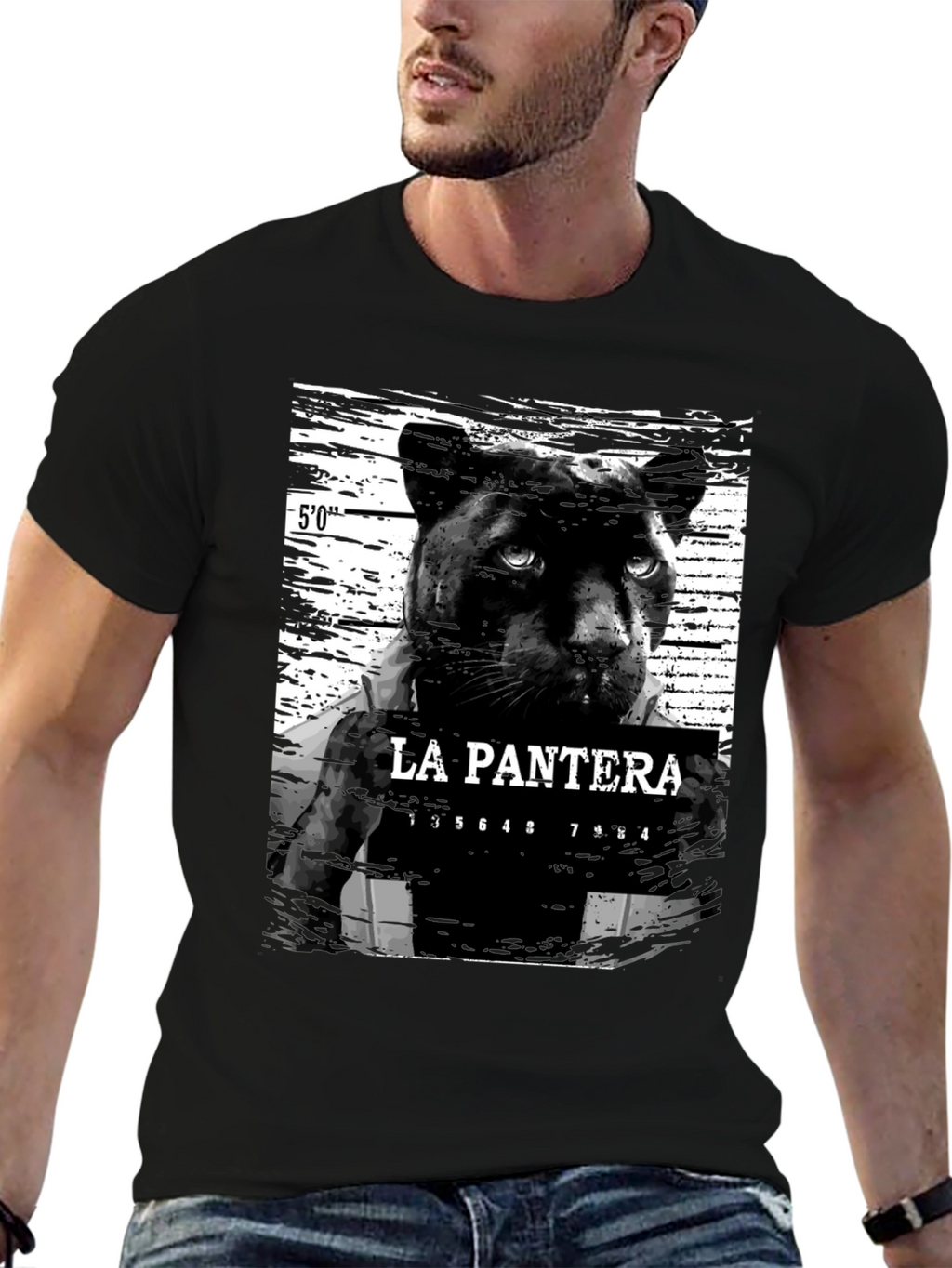 La Pantera Mugshot Graphic Tee - Black
