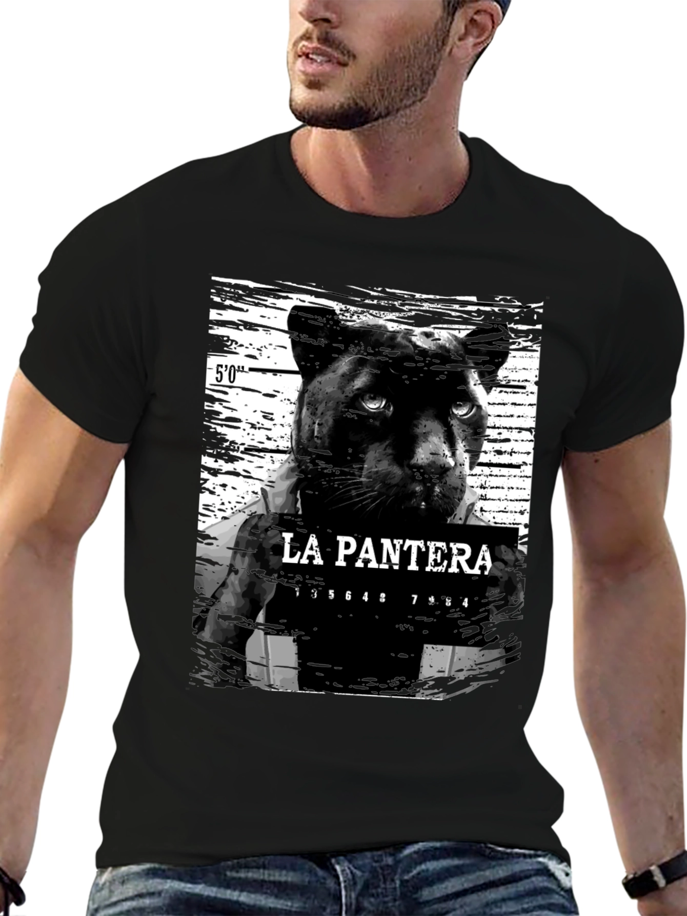 La Pantera Mugshot Graphic Tee - Black