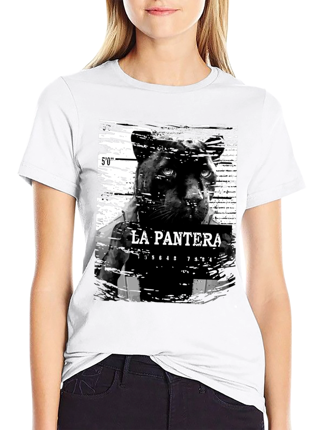La Pantera Mugshot Graphic Tee - Black