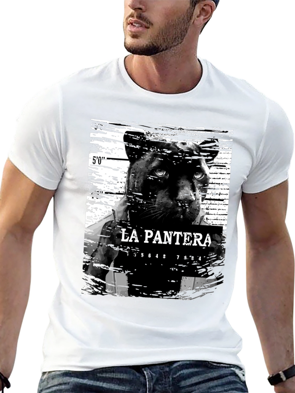 La Pantera Mugshot Graphic Tee - Black