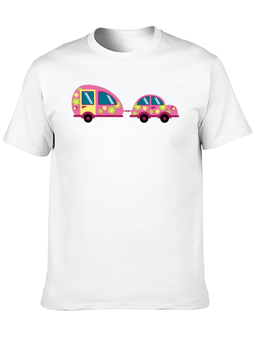 Funky Car and Camper Black T-Shirt