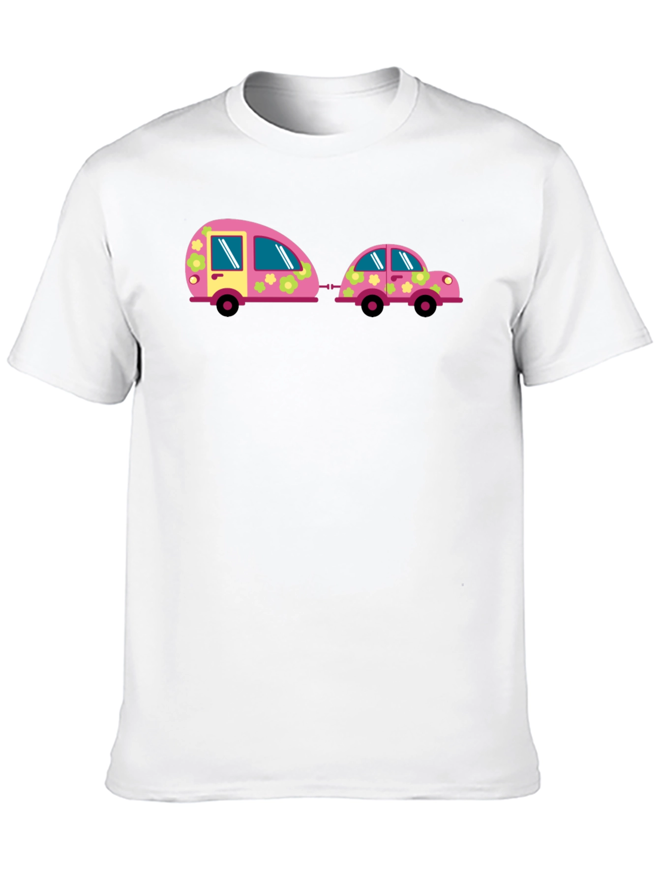 Funky Car and Camper Black T-Shirt