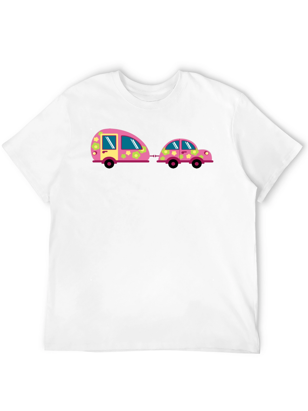 Funky Car and Camper Black T-Shirt
