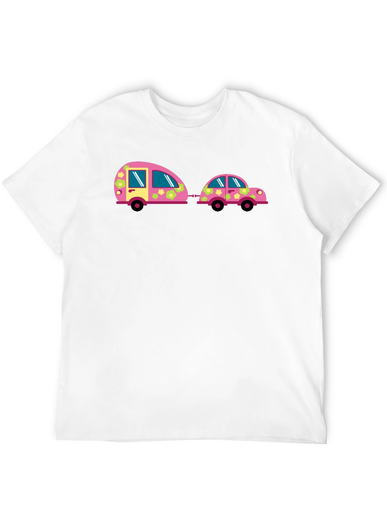 Funky Car and Camper Black T-Shirt