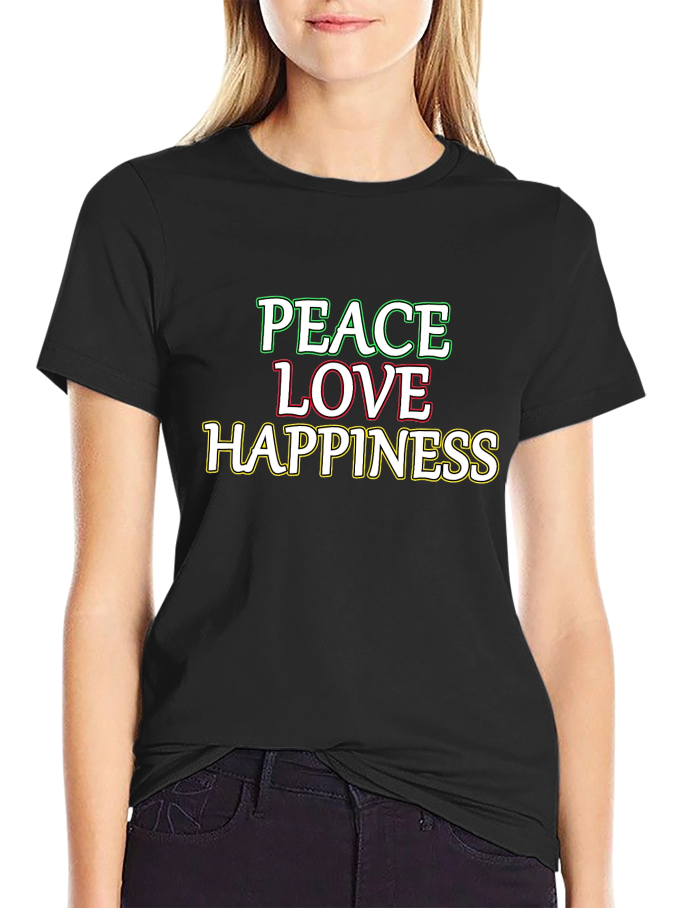 Peace Love Happiness Graphic Tee