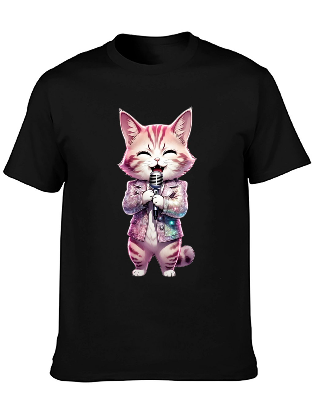 Singing Cat Graphic Tee - Funky Style