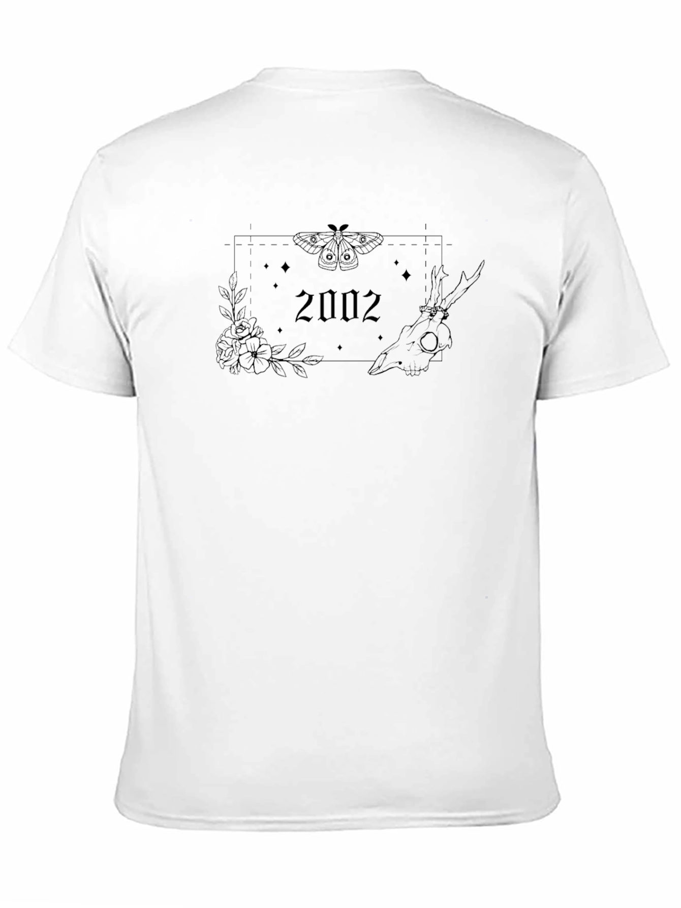 2002 Moth Skull Floral T-Shirt