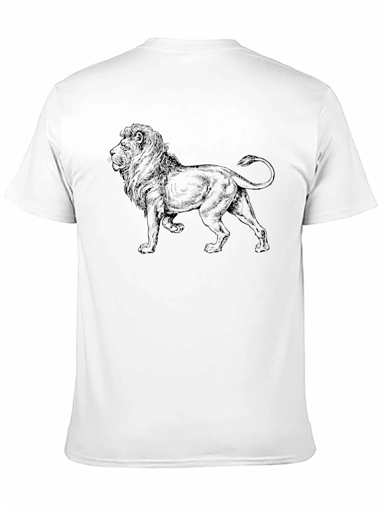 Lion Graphic Black T-Shirt for Men