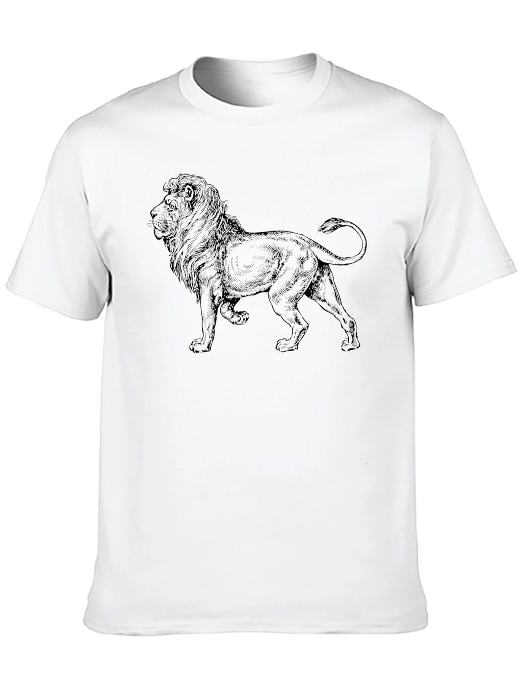 Lion Graphic Black T-Shirt for Men
