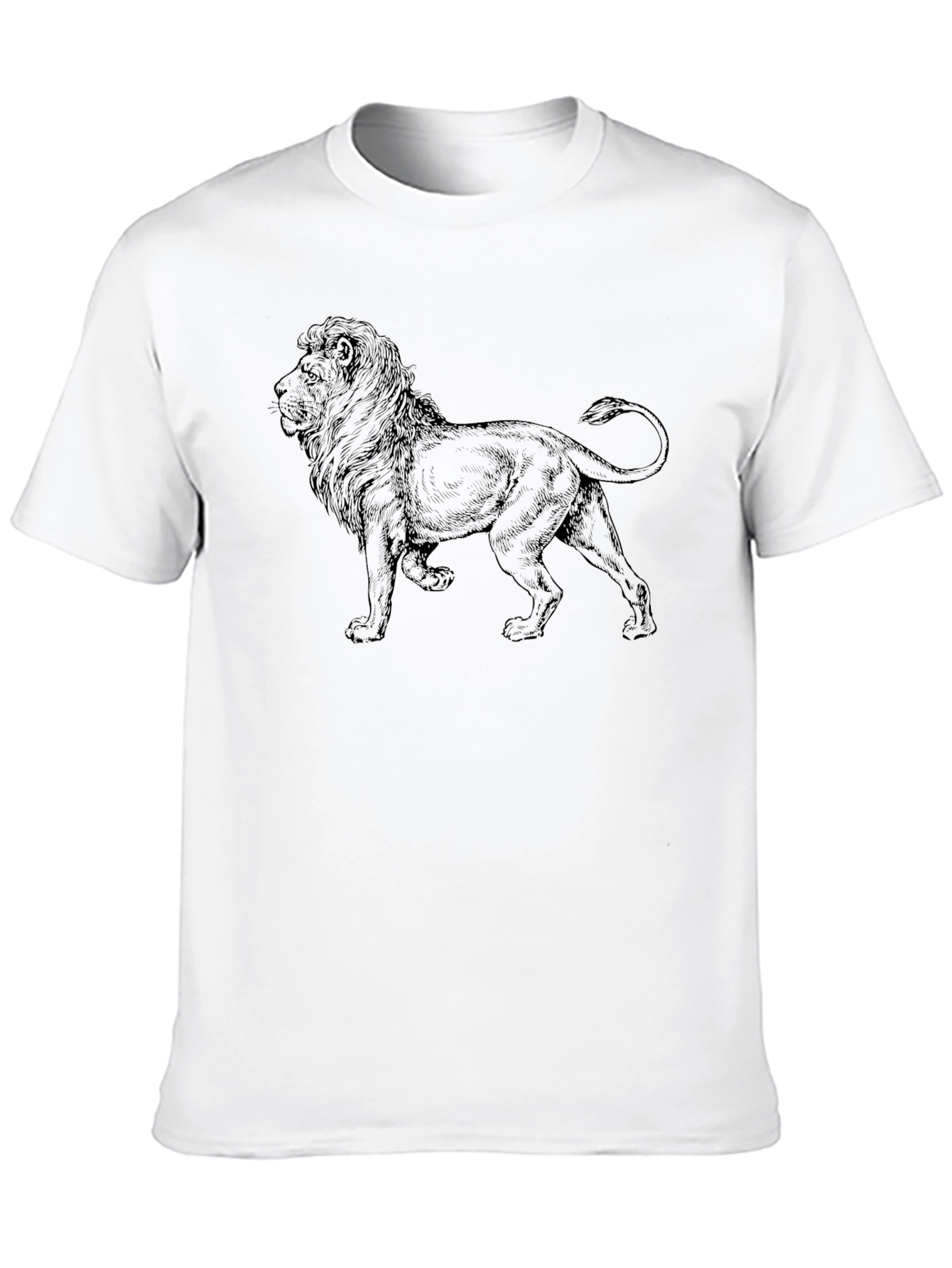 Lion Graphic Black T-Shirt for Men