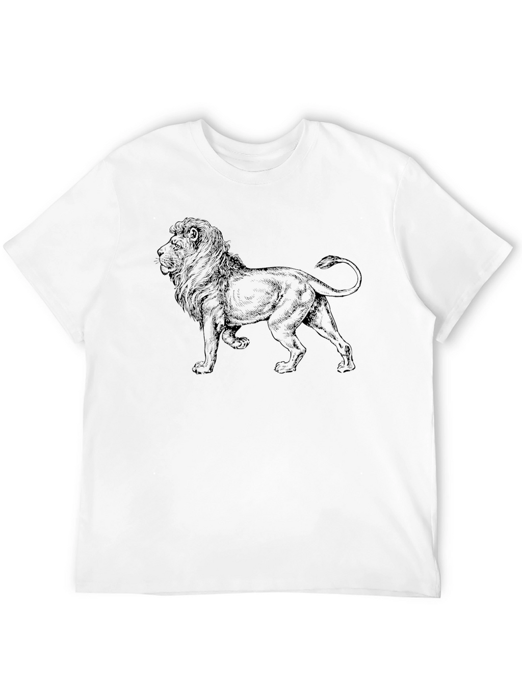 Lion Graphic Black T-Shirt for Men