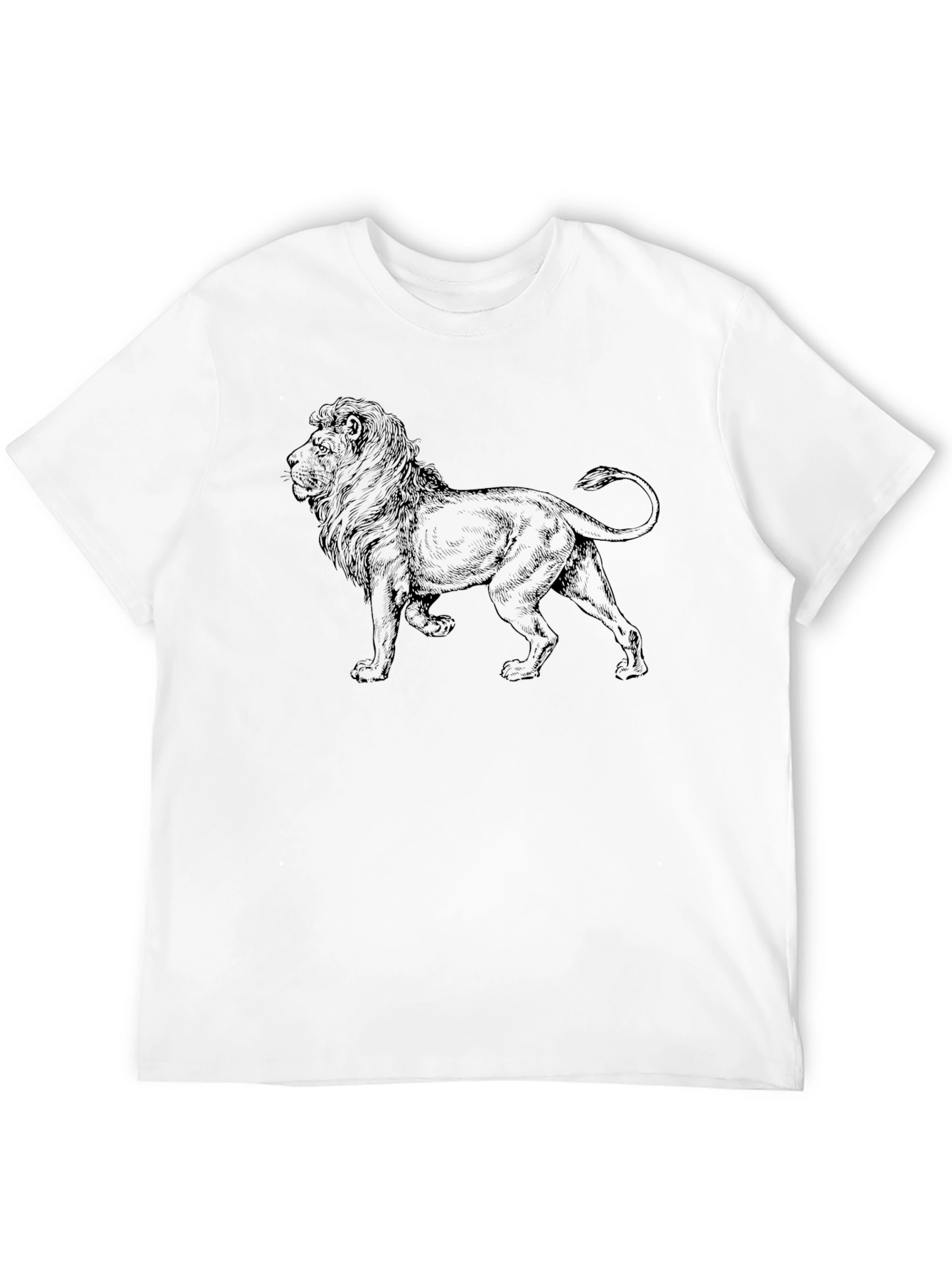 Lion Graphic Black T-Shirt for Men