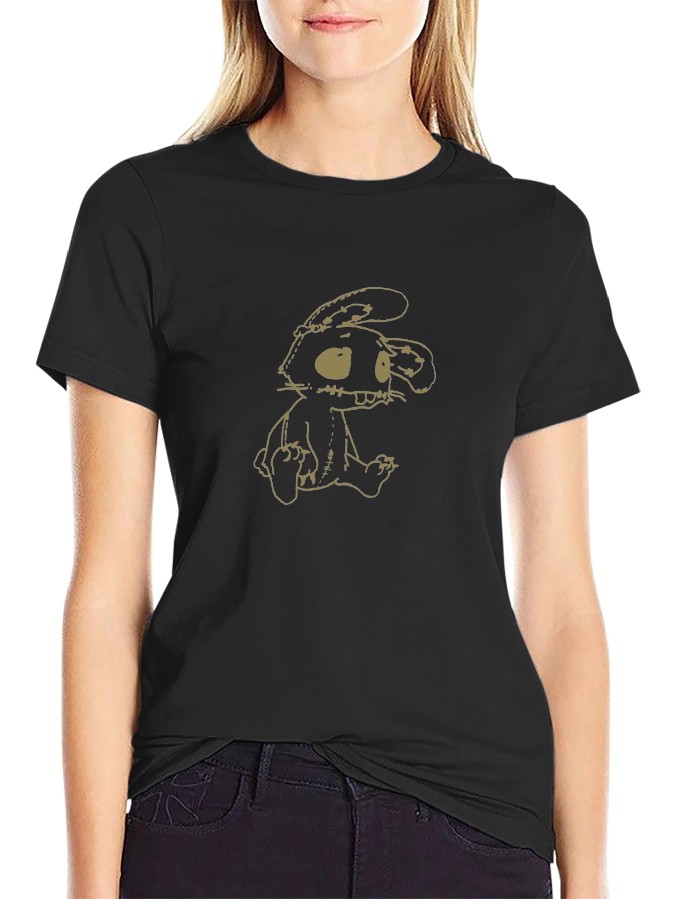 Creepy Bunny Graphic Tee - Soft Cotton Blend