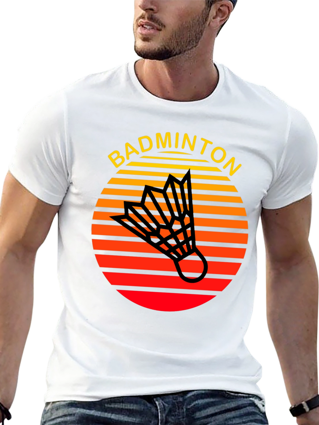 Retro Badminton T-Shirt - Sporty Style
