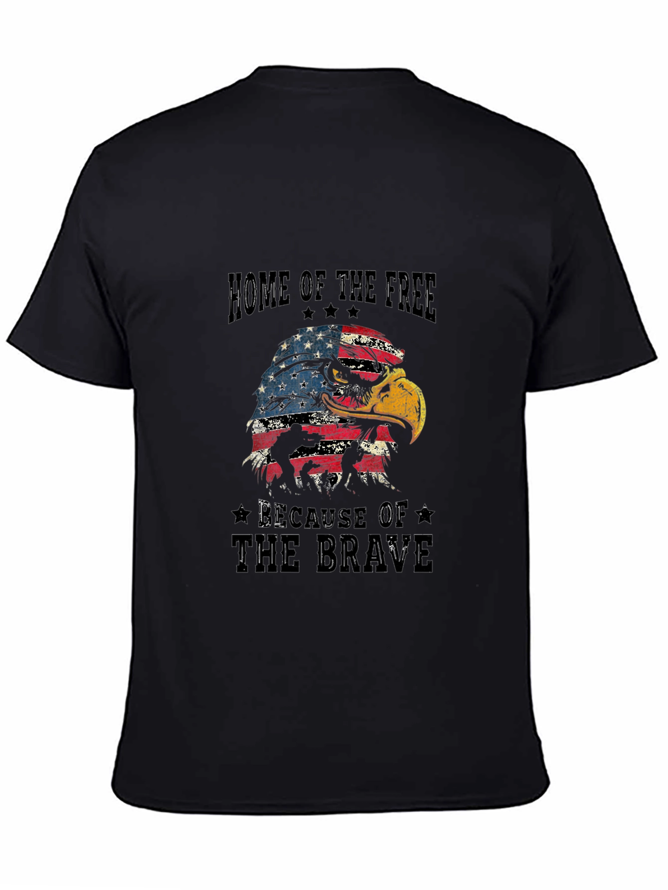 Patriotic Eagle T-Shirt - Home of the Free Because of the Brave