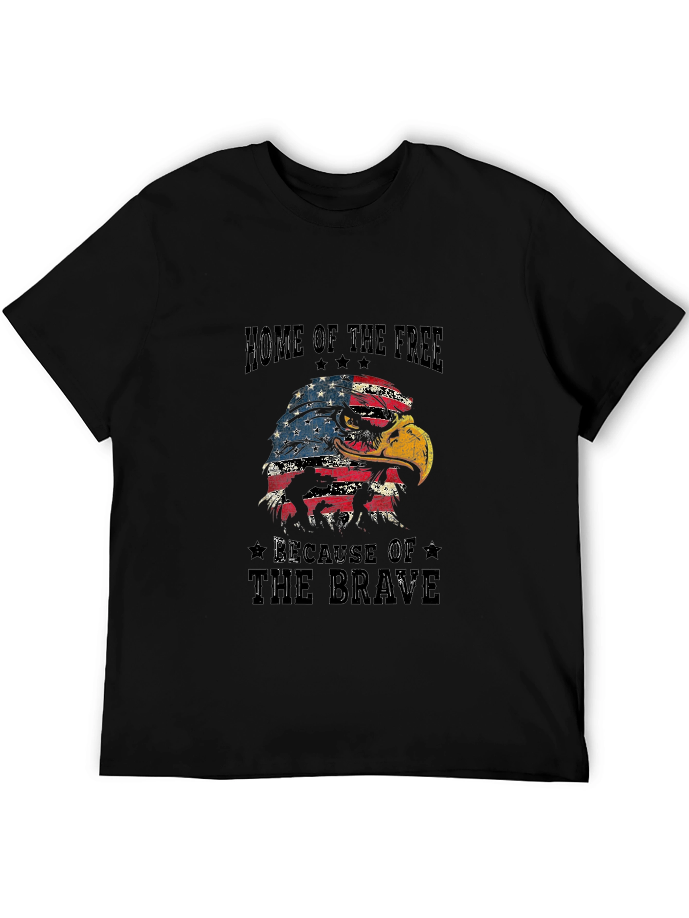 Patriotic Eagle T-Shirt - Home of the Free Because of the Brave