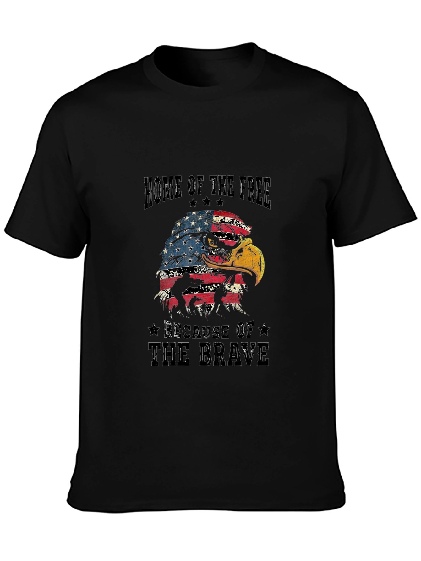 Patriotic Eagle T-Shirt - Home of the Free Because of the Brave