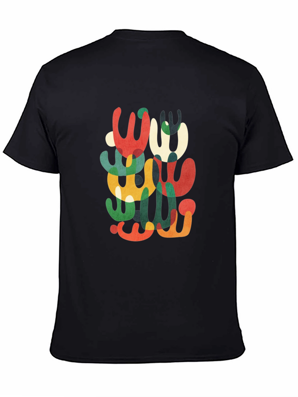Abstract Modern Art Graphic Tee - Black