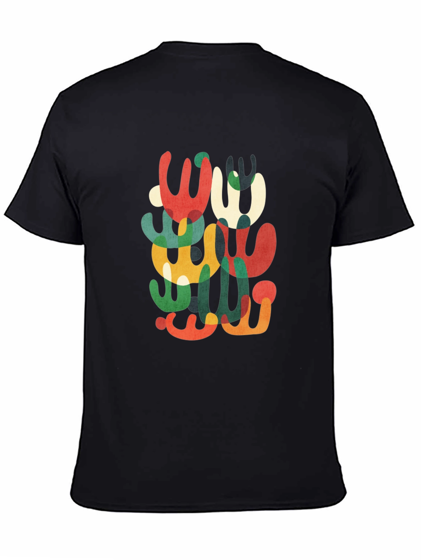 Abstract Modern Art Graphic Tee - Black