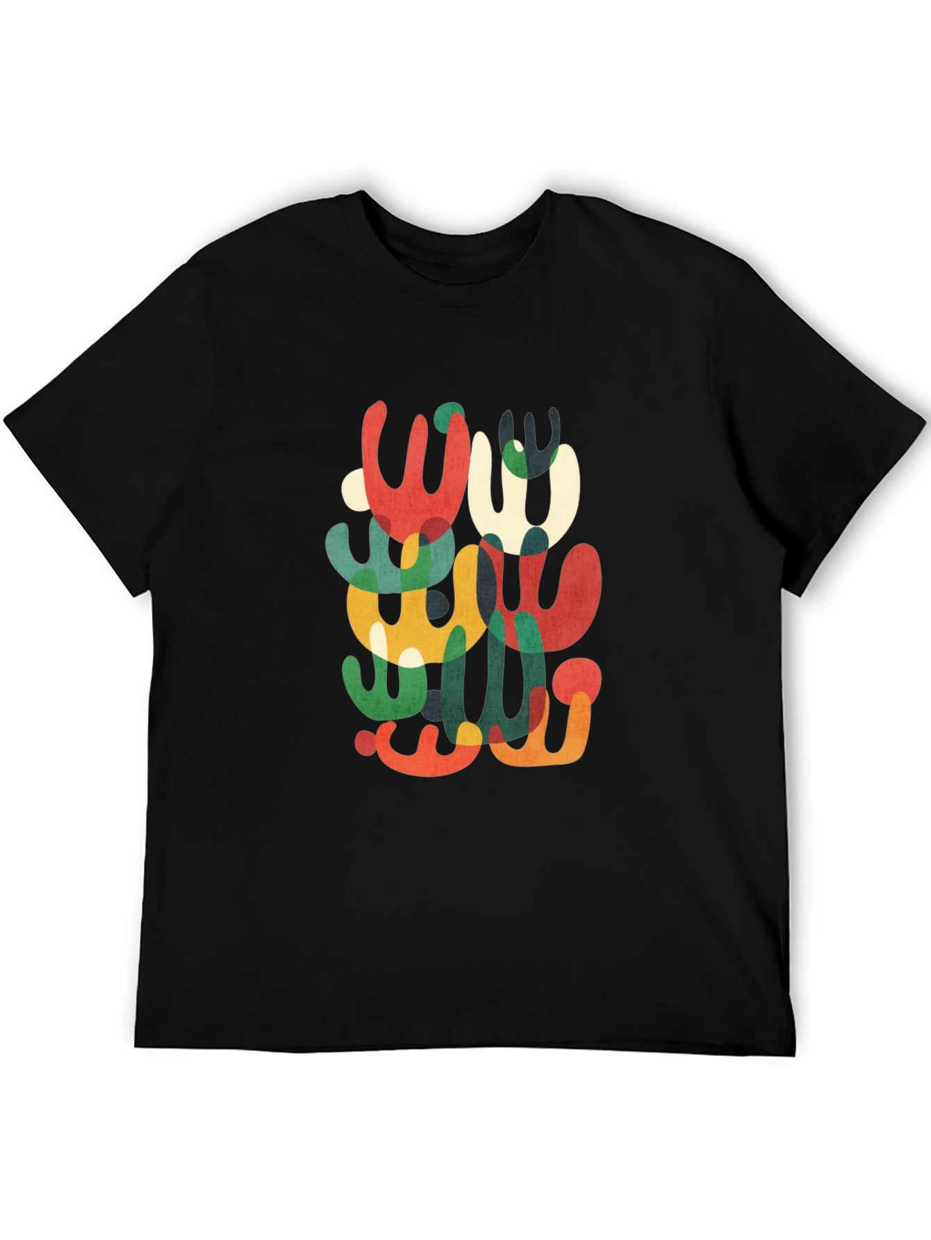 Abstract Modern Art Graphic Tee - Black
