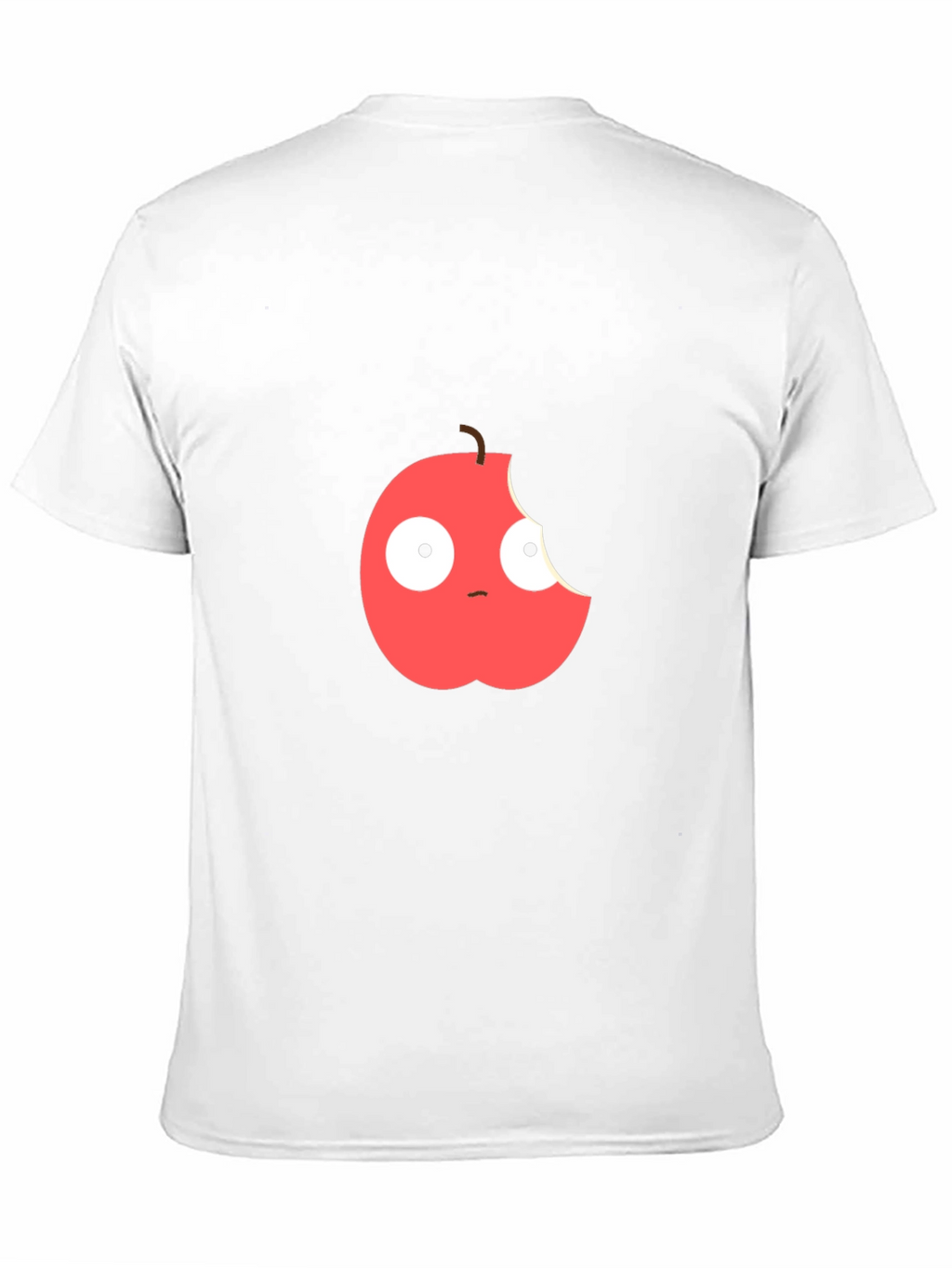 Funny Bitten Apple Graphic Black T-Shirt