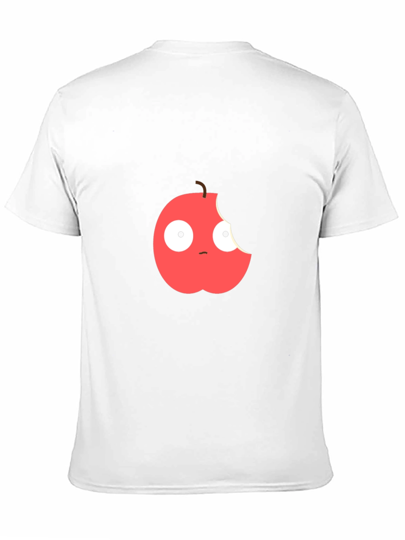 Funny Bitten Apple Graphic Black T-Shirt