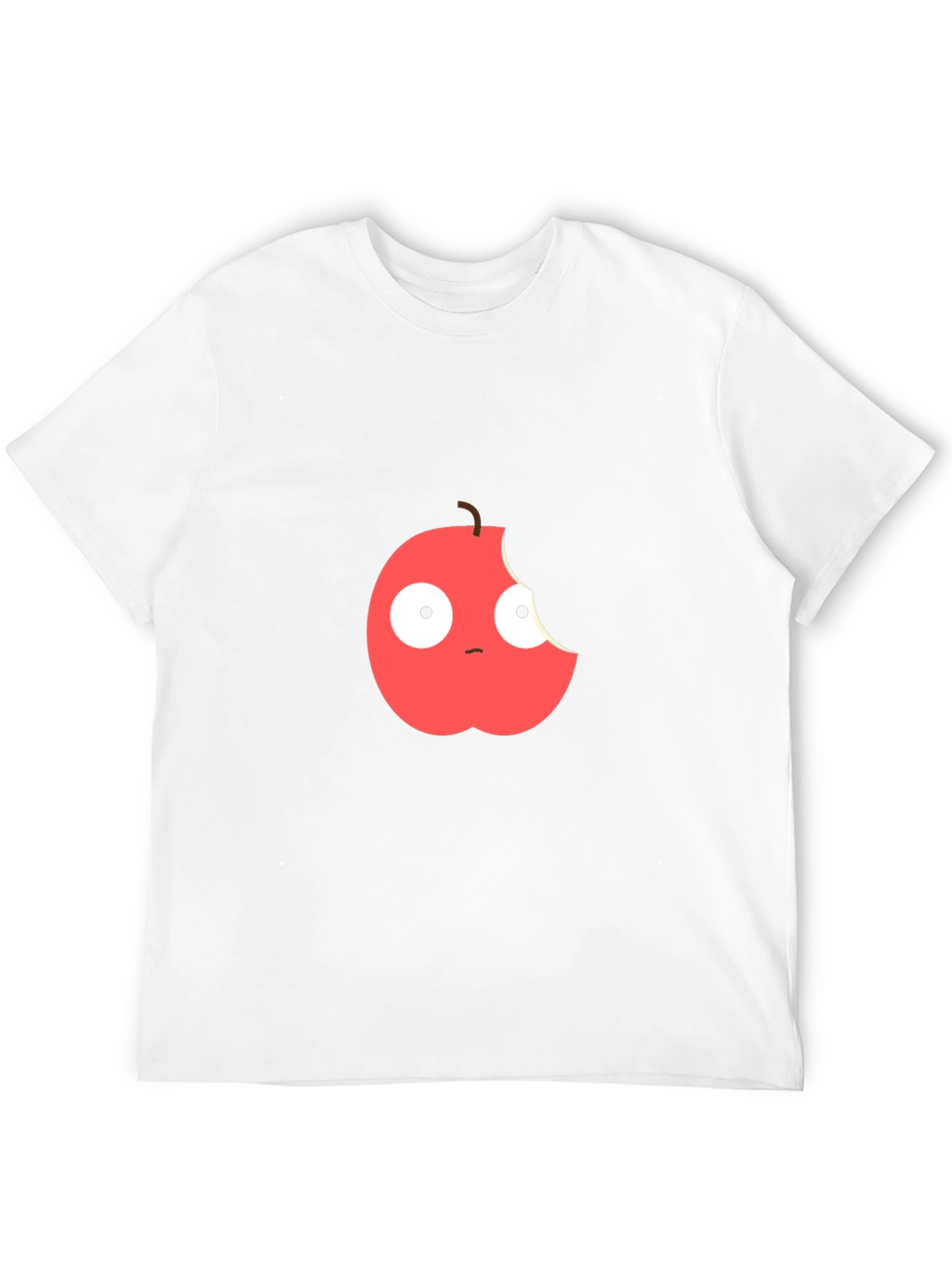 Funny Bitten Apple Graphic Black T-Shirt