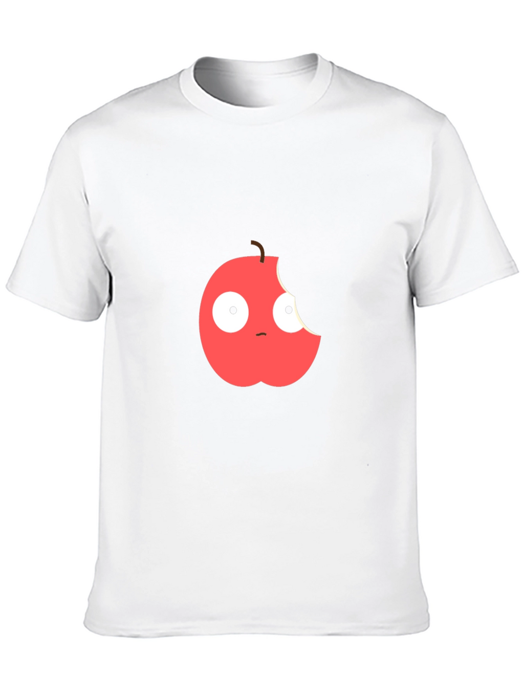 Funny Bitten Apple Graphic Black T-Shirt