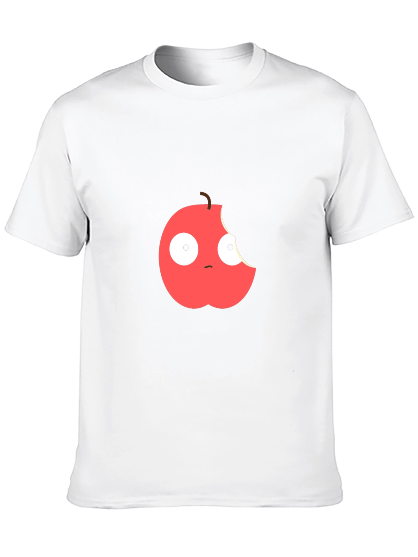 Funny Bitten Apple Graphic Black T-Shirt