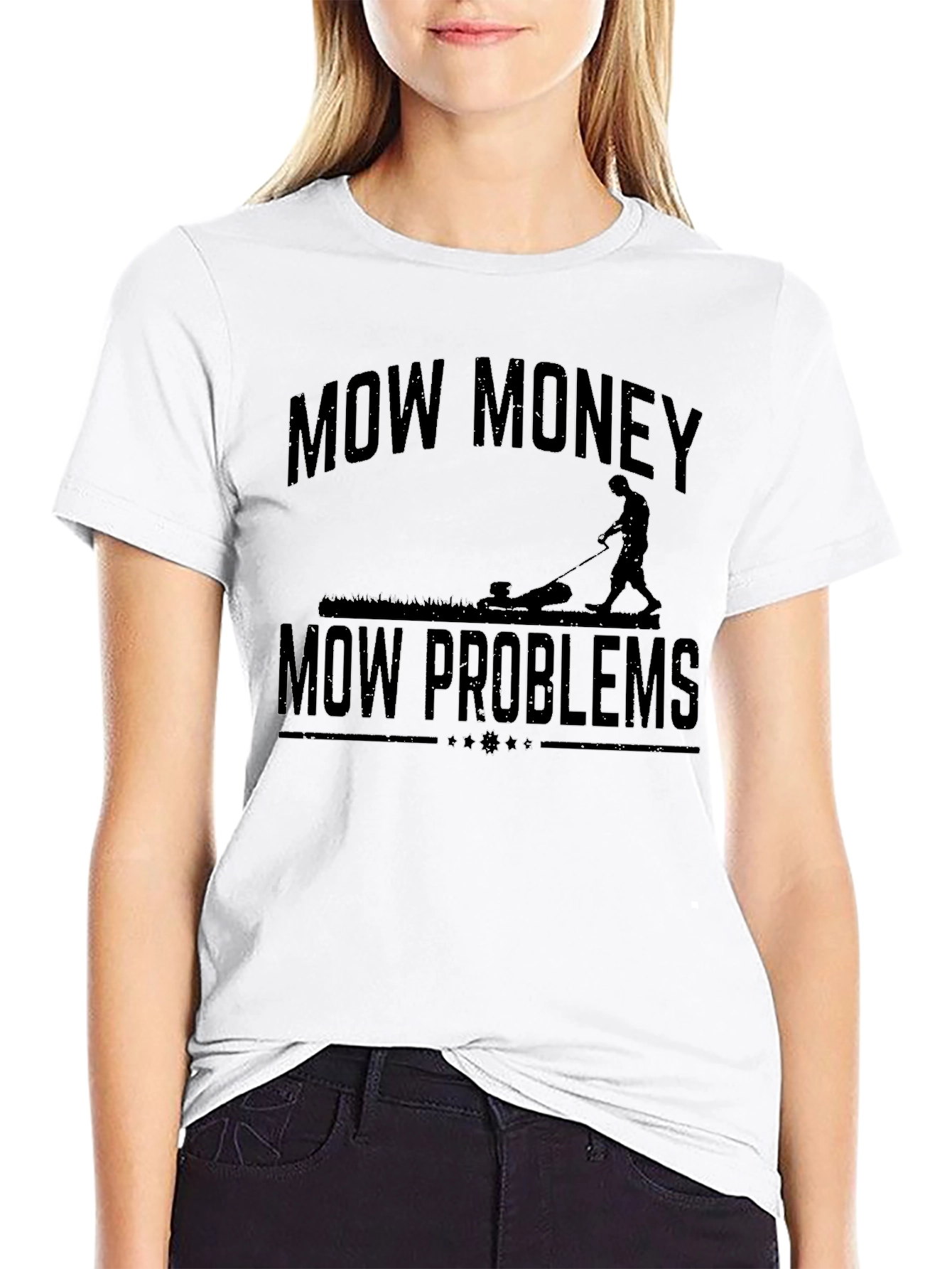 Mow Money Mow Problems Black Graphic Tee