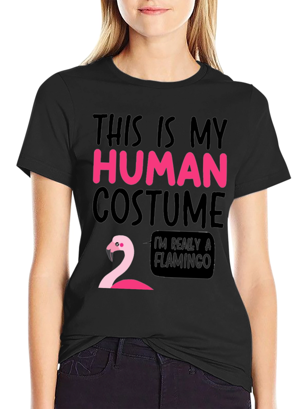 Funny Human Costume Flamingo T-Shirt