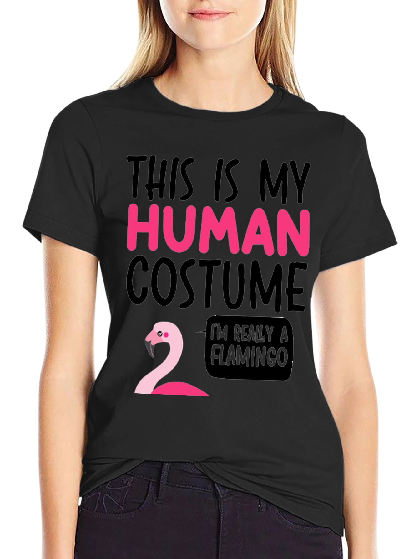 Funny Human Costume Flamingo T-Shirt